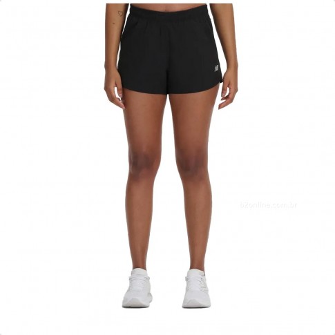 Shorts New Balance Sport Essentials Run 3 Feminino Preto