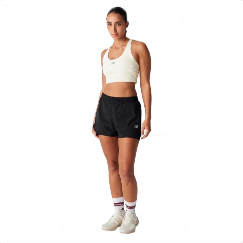 Top New Balance Tech Training Graphic Bra Feminino Off White