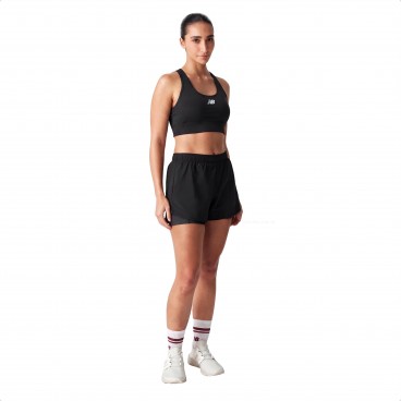 Top New Balance Tech Training Graphic Bra Feminino Preto / Branco