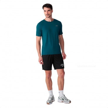 Bermuda New Balance Graphic 9 Masculina Preto / Preto