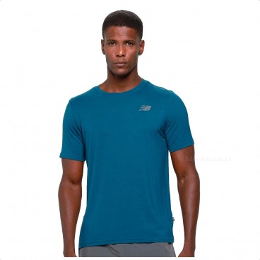Camiseta New Balance Active Logo Masculina Azul / Azul