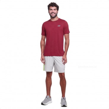 Camiseta New Balance Active Logo Masculina Bordô