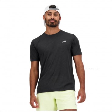 Camiseta New Balance Athletics Run Masculina Preto