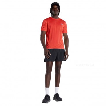 Camiseta New Balance Athletics Run Masculina Vermelho