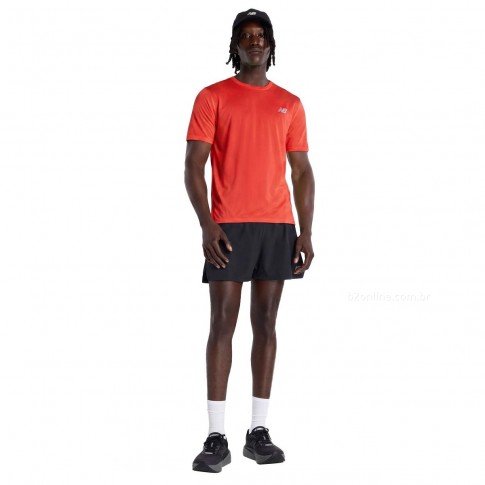Camiseta New Balance Athletics Run Masculina Vermelho