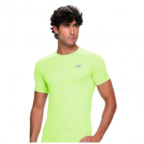 Camiseta New Balance Sport Essentials Masculina Verde Neon