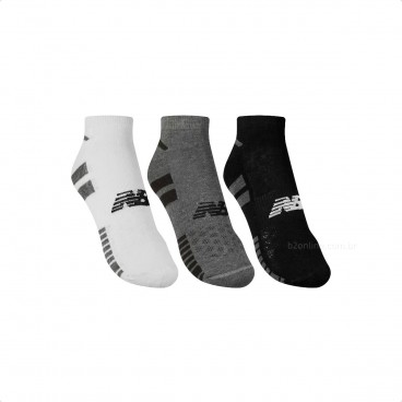 Kit de 3 Meias New Balance Cano Baixo Masculina Variados