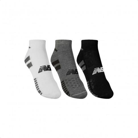 Kit de 3 Meias New Balance Cano Baixo Masculina Variados