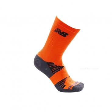 Meias New Balance Performance Run Cano Longo Laranja / Preto