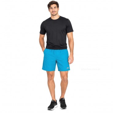 Shorts New Balance Sport Essentials 5 Masculino Azul Claro