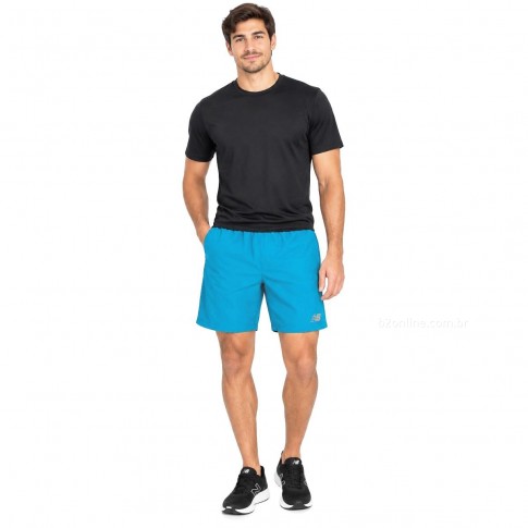 Shorts New Balance Sport Essentials 5 Masculino Azul Claro