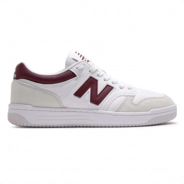 Tênis New Balance 480 Low Masculino Branco / Bordô