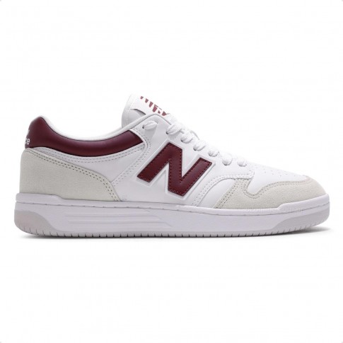 Tênis New Balance 480 Low Masculino Branco / Bordô