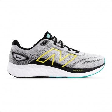 Tênis New Balance 680 V8 Masculino Cinza / Amarelo