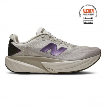 Tenis New Balance Fuelcell Rebel V5 Masculino Bege / Roxo