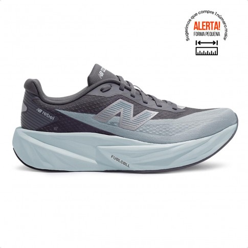 Tenis New Balance Fuelcell Rebel V5 Masculino Cinza / Azul Claro