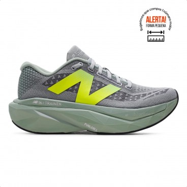 Tênis New Balance FuelCell Supercomp Trainer v3 Masculino Cinza Claro / Verde