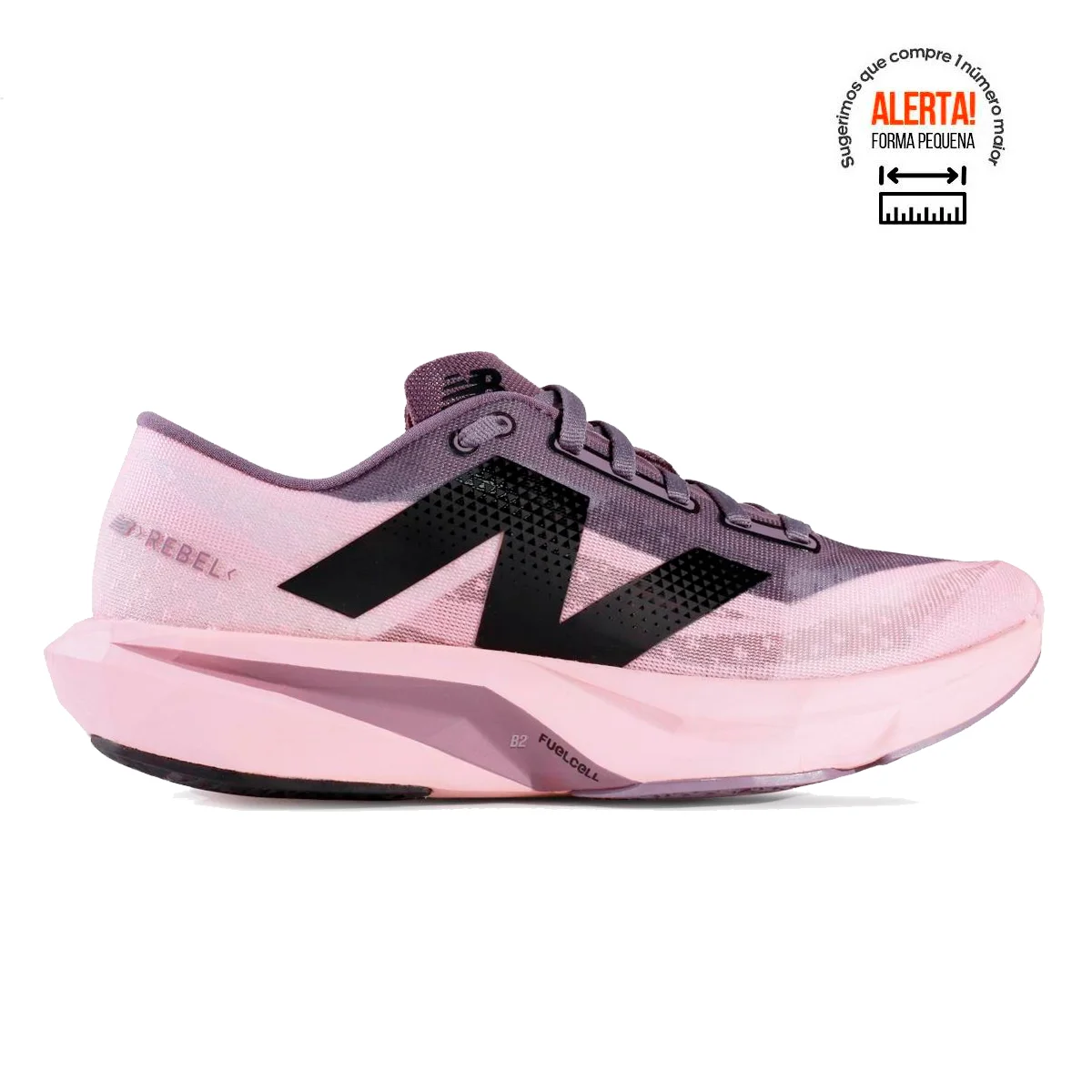●REBEL NATION Tenis New Balance Fuelcell Rebel V4 Feminino Rosa / Roxo