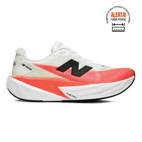 Tenis New Balance Fuelcell Rebel V5 Masculino Branco / Coral