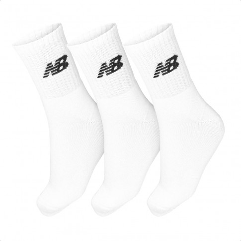 Kit de 3 Pares de Meias New Balance Cano Longo Feminina Branco