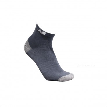 Meias New Balance Cano Curto Malha Lisa Unissex Chumbo / Cinza