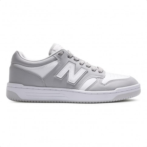 Tênis New Balance 480 Low Unissex Cinza Claro / Branco