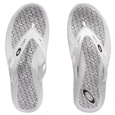 Chinelo Oakley Operative Heritage Masculino Branco / Preto