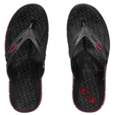 Chinelo Oakley Operative Heritage Masculino Preto / Vermelho