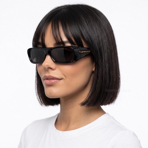 Óculos de Sol Oakley Permian Unissex Preto / Dourado