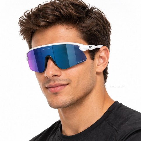 Óculos de Sol Oakley Stunt Devil Unissex Branco / Azul