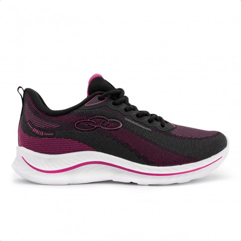 Tênis Olympikus Apolis Feminino Preto / Rosa Shock