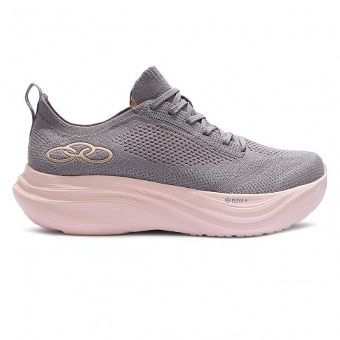 Tênis Olympikus Pluma Feminino Cinza / Rosa Claro