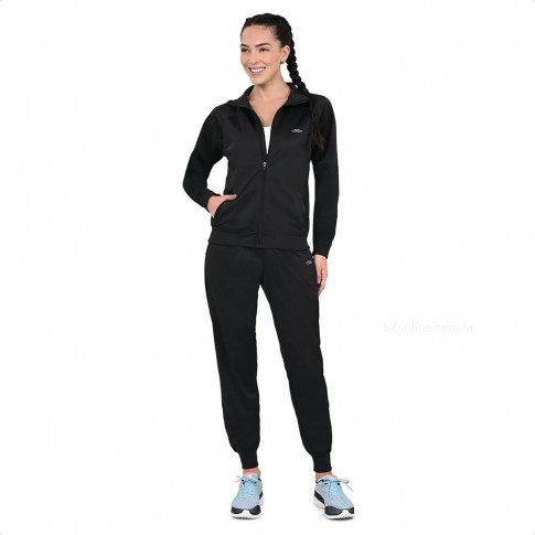 Conjunto Agasalho Olympikus Essential Feminino Preto