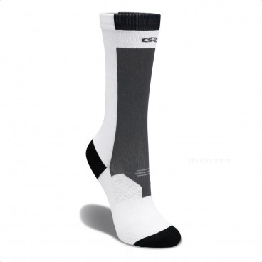 Meia Olympikus Performance Bpc Cano Médio Feminina Branco / Preto
