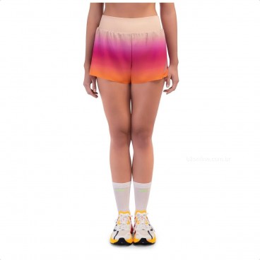 Short Olympikus Corre 3 Feminino Rosa / Laranja