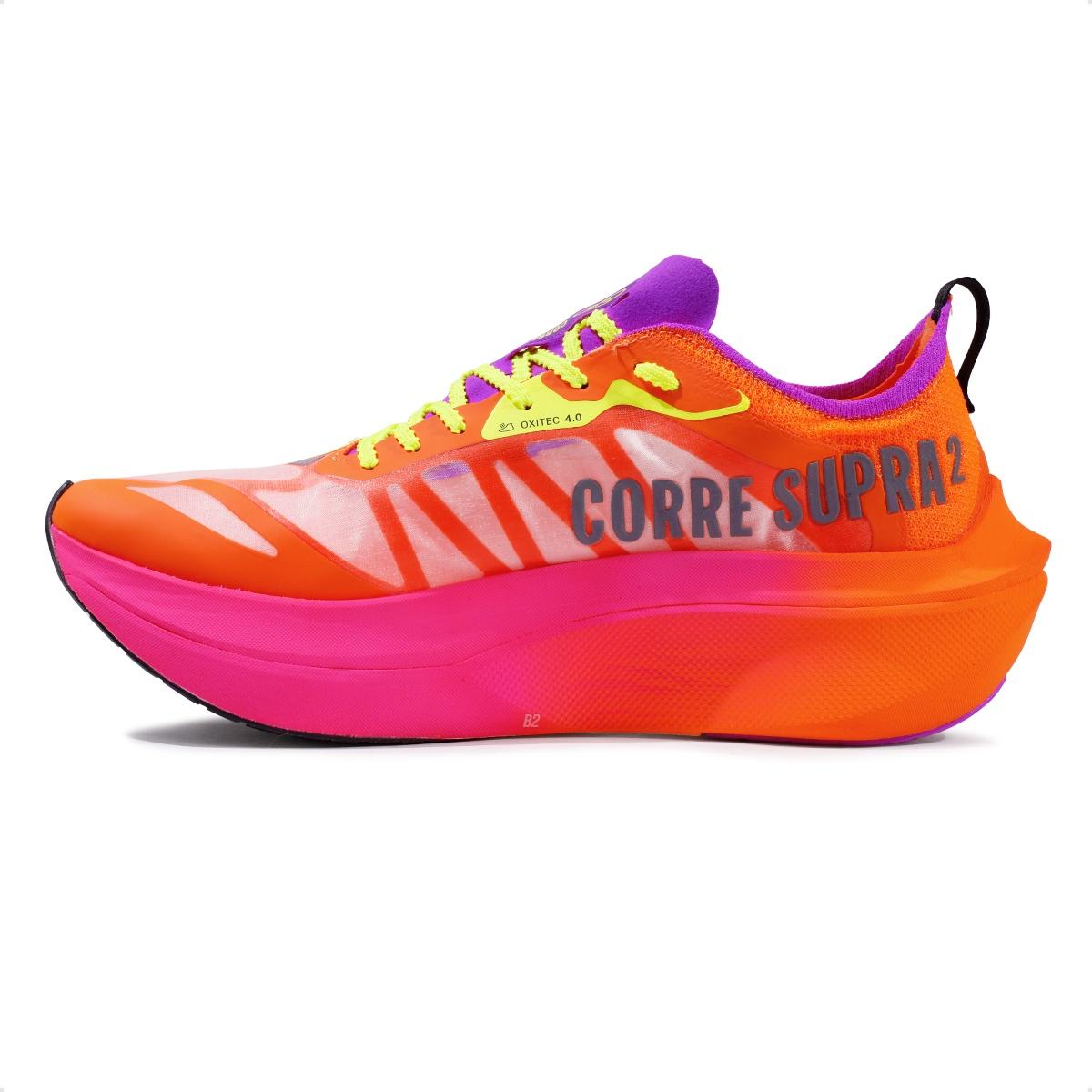 Tênis Olympikus Corre Supra 2 Unissex Laranja / Roxo