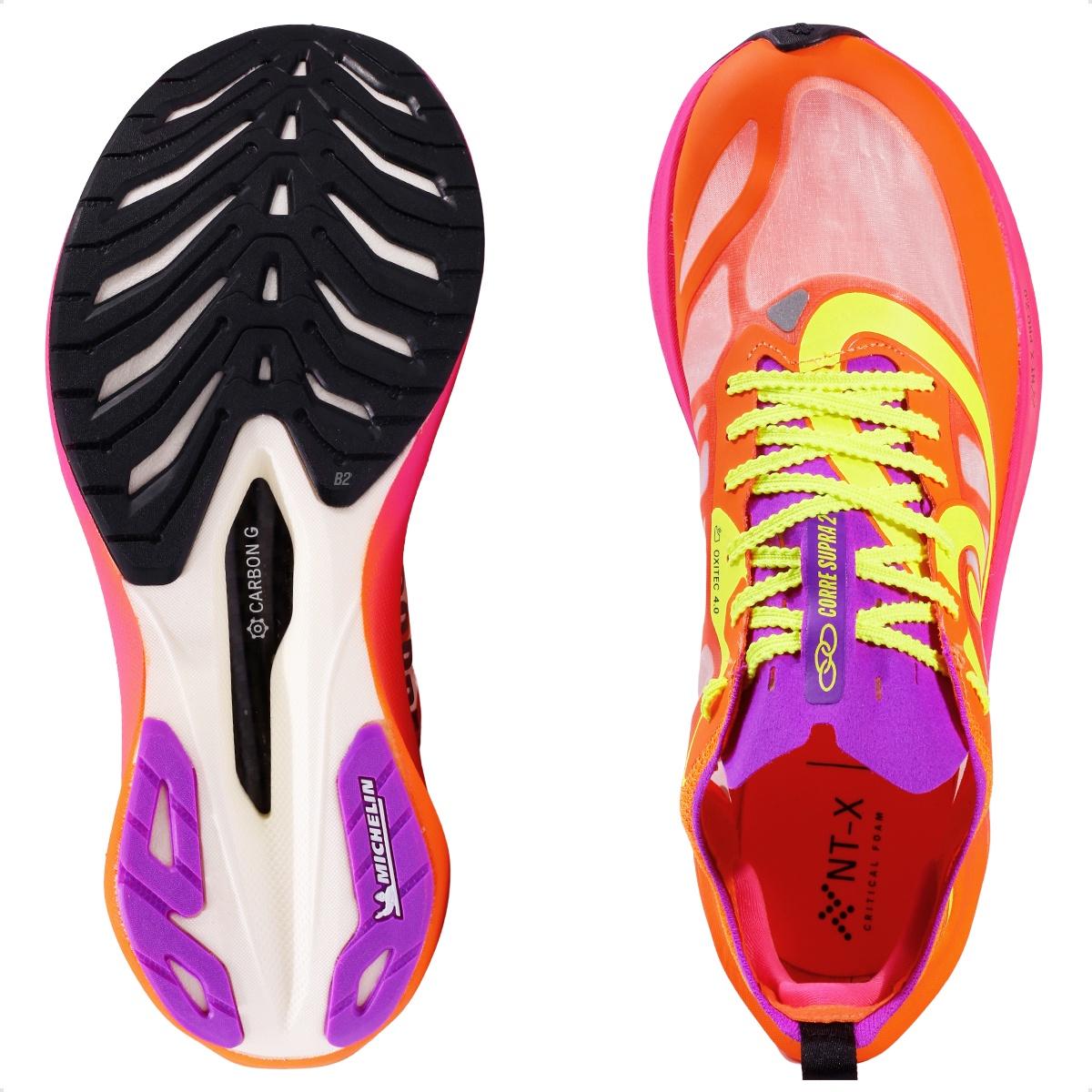 Tênis Olympikus Corre Supra 2 Unissex Laranja / Roxo