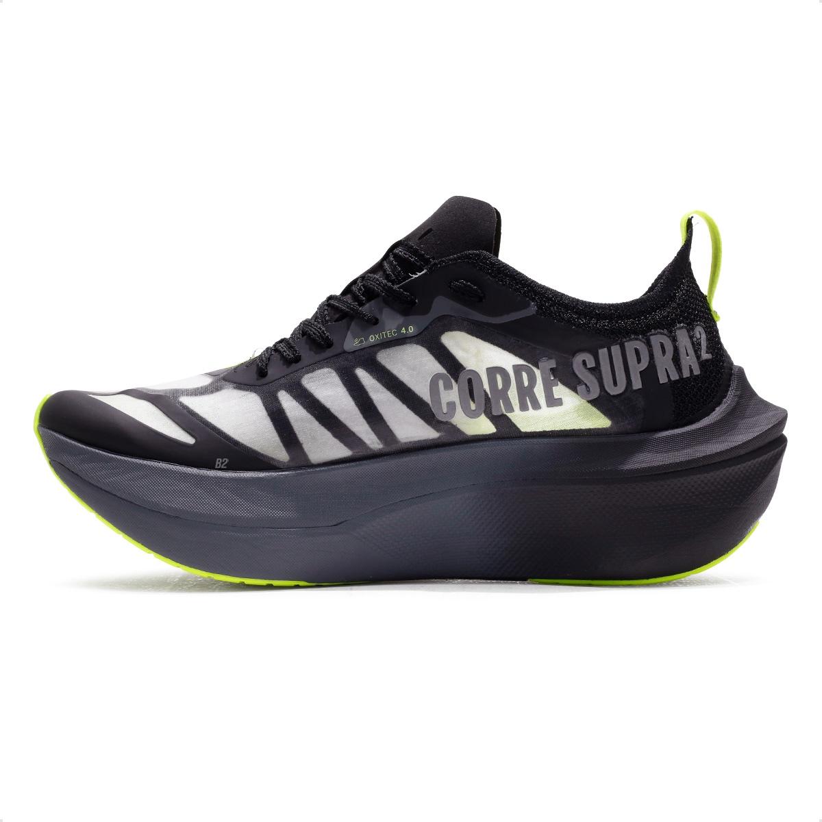 Tênis Olympikus Corre Supra 2 Unissex Preto / Verde Neon