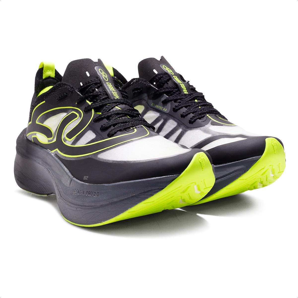 Tênis Olympikus Corre Supra 2 Unissex Preto / Verde Neon