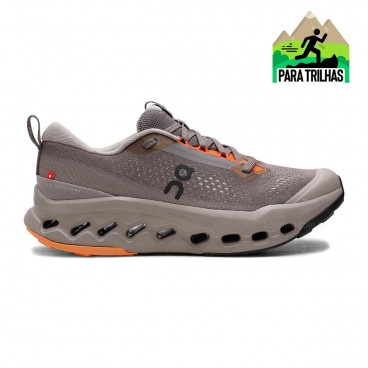 Tênis On Running Cloudsurfer Trail 2 Masculino Cinza / Laranja