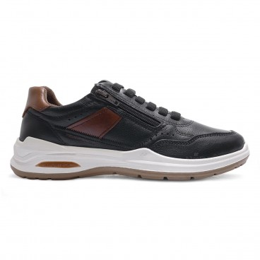 Sapatênis Pegada City Casual Masculino Preto / Marrom