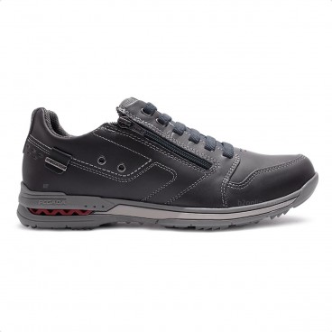 Sapatênis Pegada Gold Casual Com Zíper Masculino Chumbo / Preto
