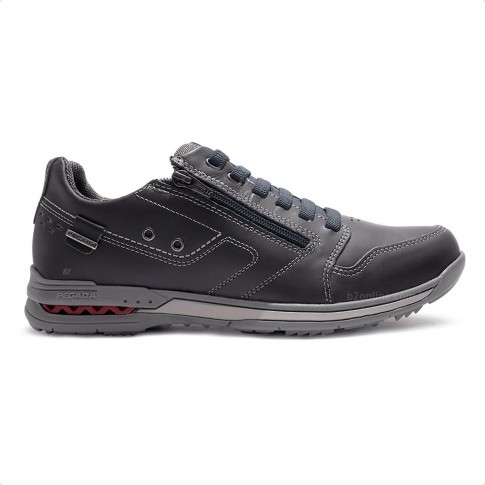 Sapatênis Pegada Gold Casual Com Zíper Masculino Chumbo / Preto