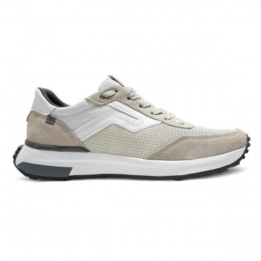 Sapatênis Pegada Impulse Jogging Masculino Bege / Branco