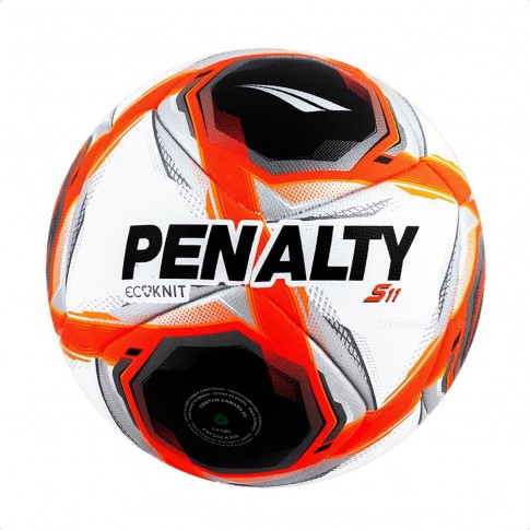 Bola Penalty Society S11 Ecoknit XXV Branco / Laranja