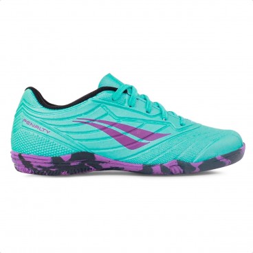 Chuteira Futsal Penalty Matis Kids XXI Unissex Verde / Roxo