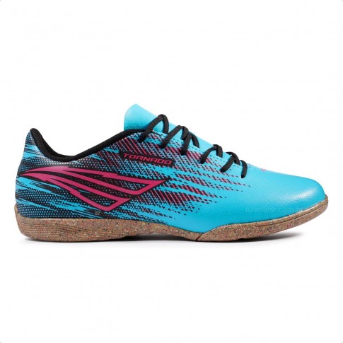 Chuteira Futsal Penalty Tornado Unissex Azul / Coral