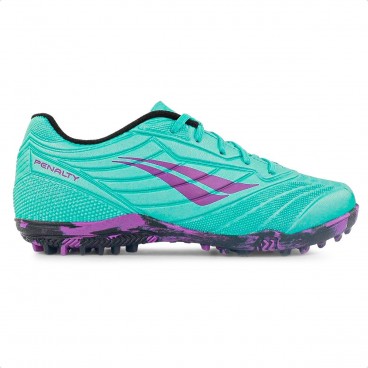 Chuteira Society Penalty Matis Kids XXI Unissex Verde / Roxo