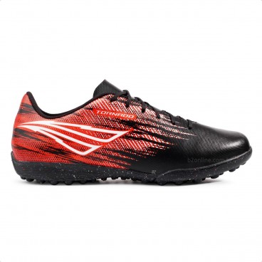 Chuteira Society Penalty Tornado Unissex Preto / Vermelho