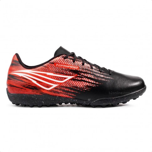 Chuteira Society Penalty Tornado Unissex Preto / Vermelho